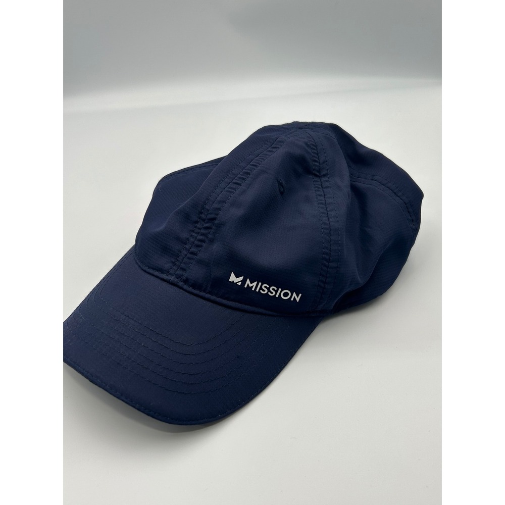 Mission Cooling Performance Hat Navy Blue Adjustable Wet to Cool Running Cap